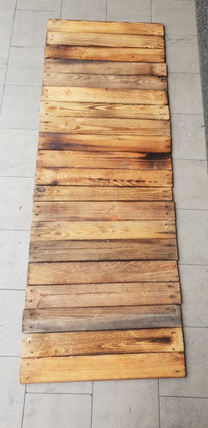 20 x planches en bois flammé provenant de vieilles boîtes de fruits