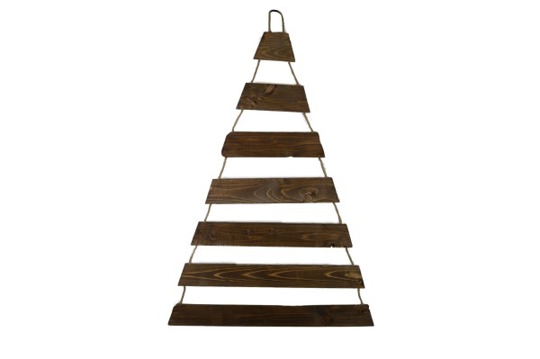 Weihnachtsbaum Adventskalender mit 24 Plätzen in palisander Deko-Holzleiter in Weihnachtsbaum-Form zum Aufhängen Tannenbaum Leiter